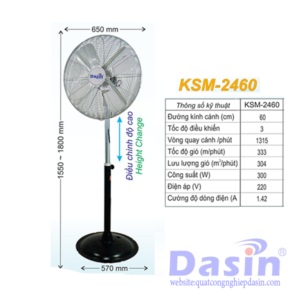 Quạt Đứng Công Nghiệp Dasin KSM-2460