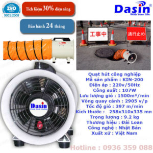Báo Giá Quạt Hút Công Nghiệp Dasin KIN-200