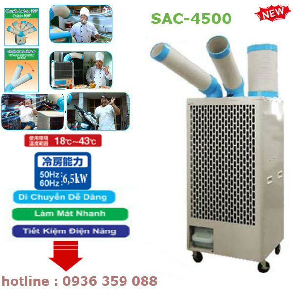 Máy lạnh di động Nakatomi SAC 4500 hai vòi giá rẻ