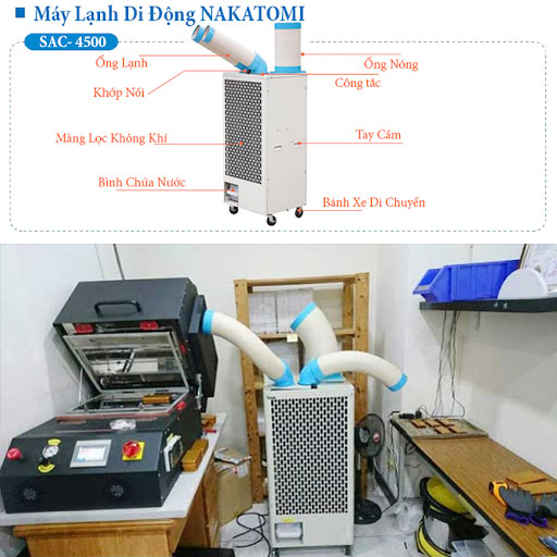 Cấu tạo và ứng dụng thực tế của máy lạnh di động Nakatomi SAC 4500 giá rẻ